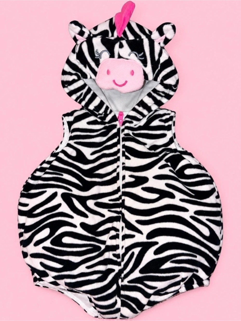 Carter's Zebra Hooded Sleeveless One-Piece 24 Months